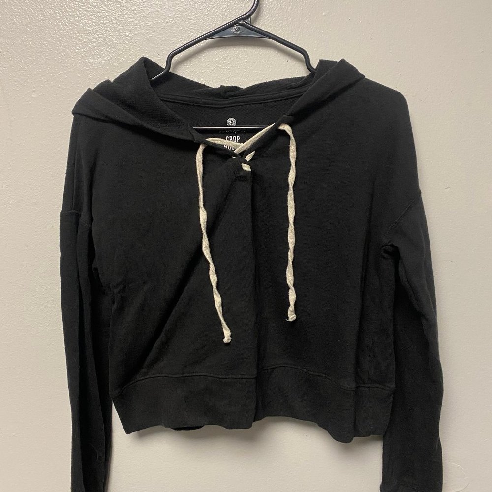 Black Cropped Hoodie